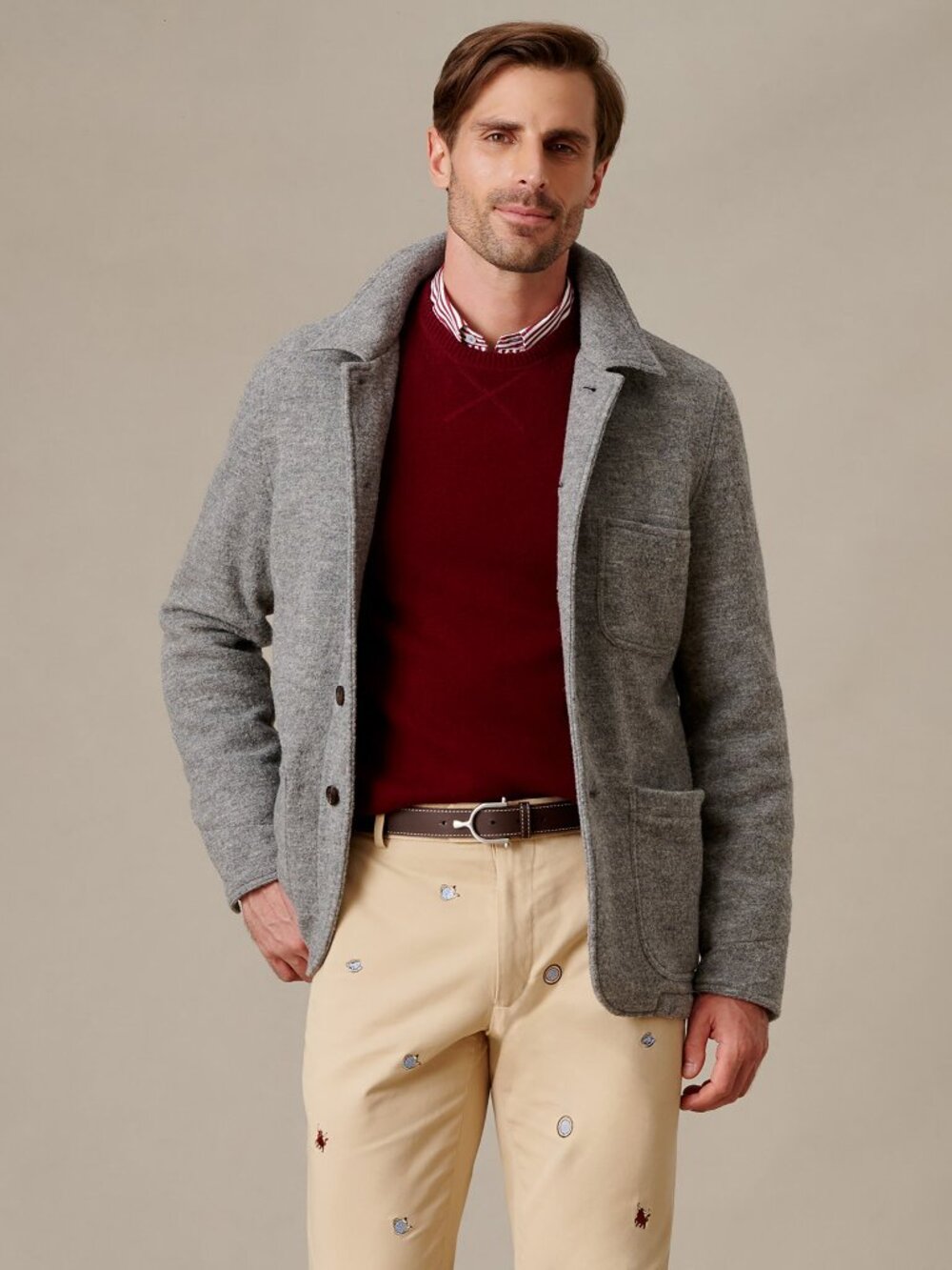 J McLaughlin Spade Chore Jacket - Light Gray NEW